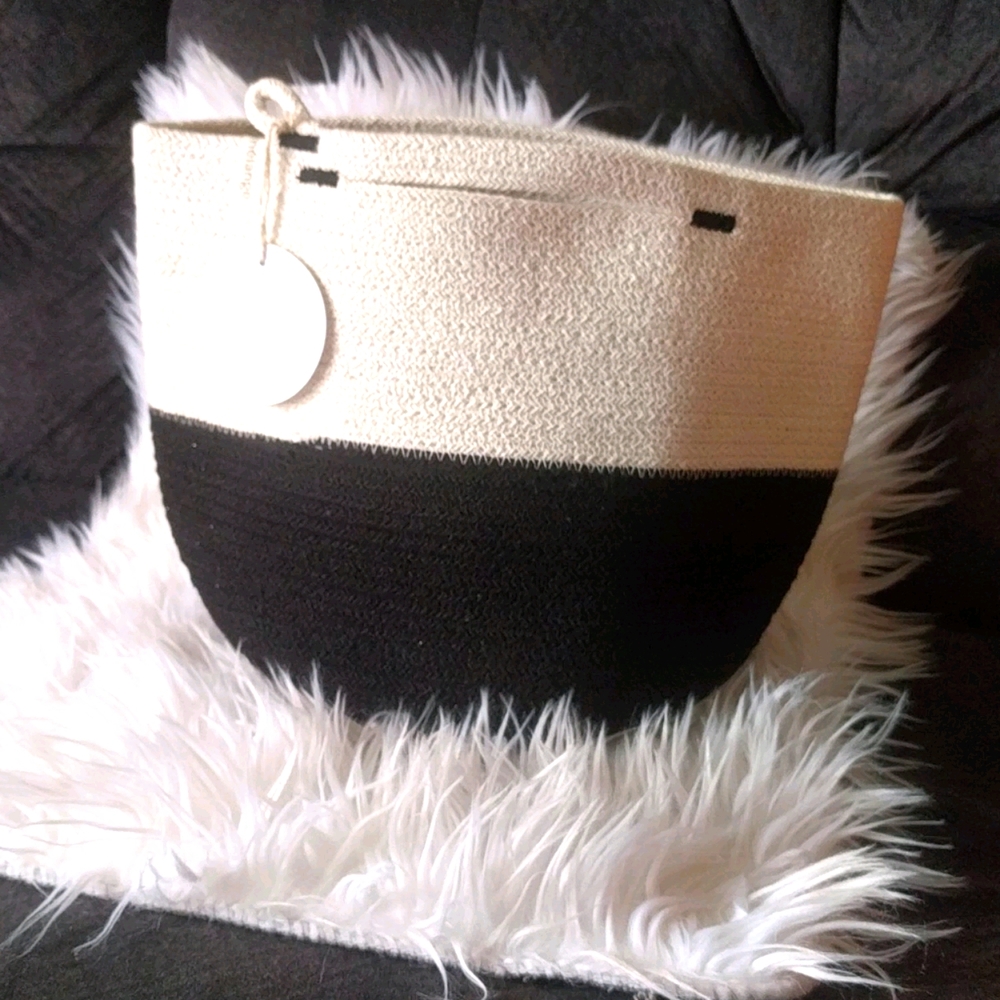 Nwt mia melange foldable cotton basket